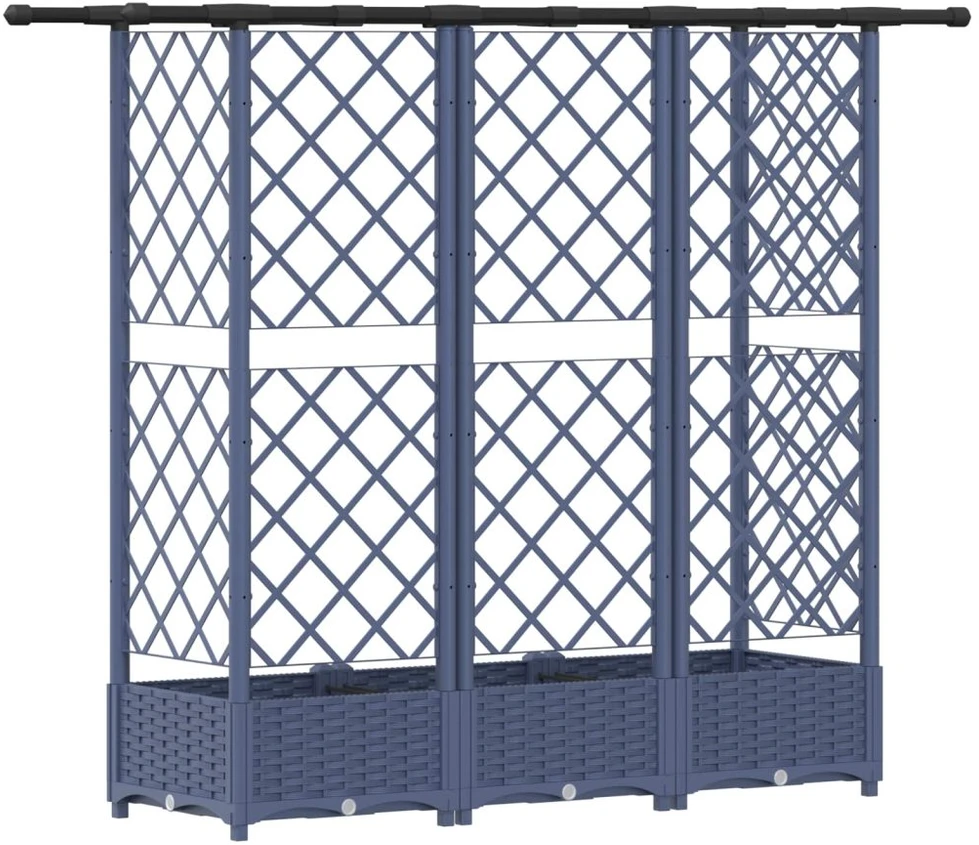 Pakeltas lovas su trelėmis ir stogu Pilka 164 x 40 x 121 cm PP