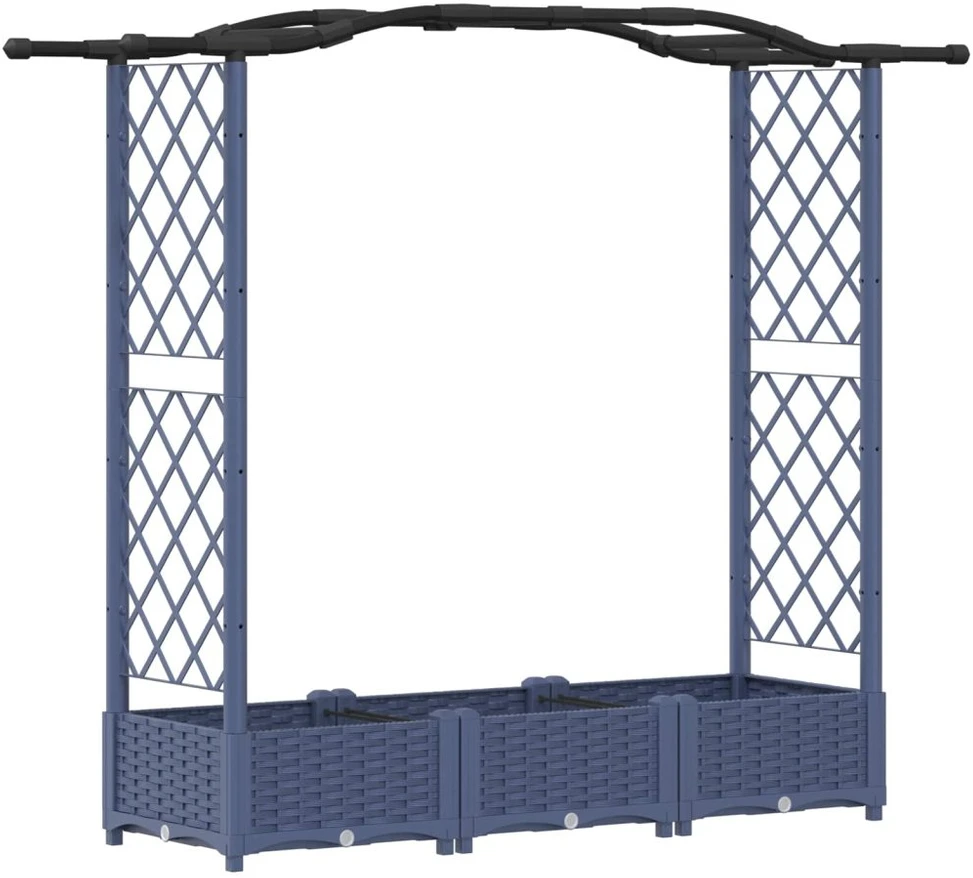 Pakeltas lovas su trelėmis ir stogu Pilka 169 x 40 x 123 cm PP