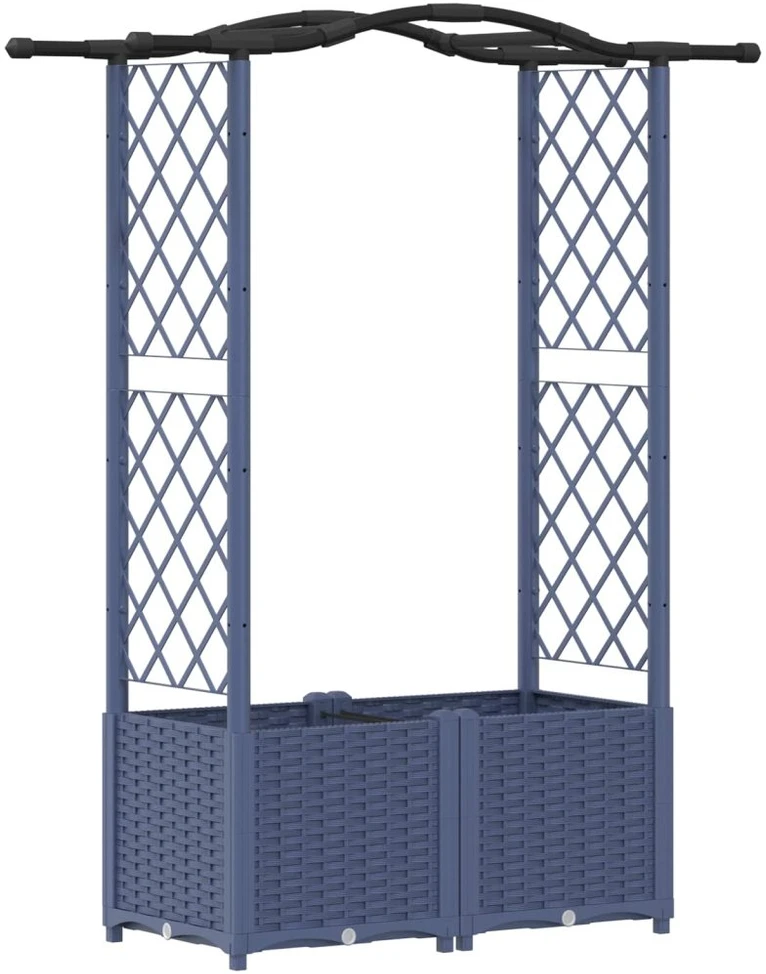 Pakeltas lovas su trelėmis ir stogu Pilka 125 x 40 x 138 cm PP