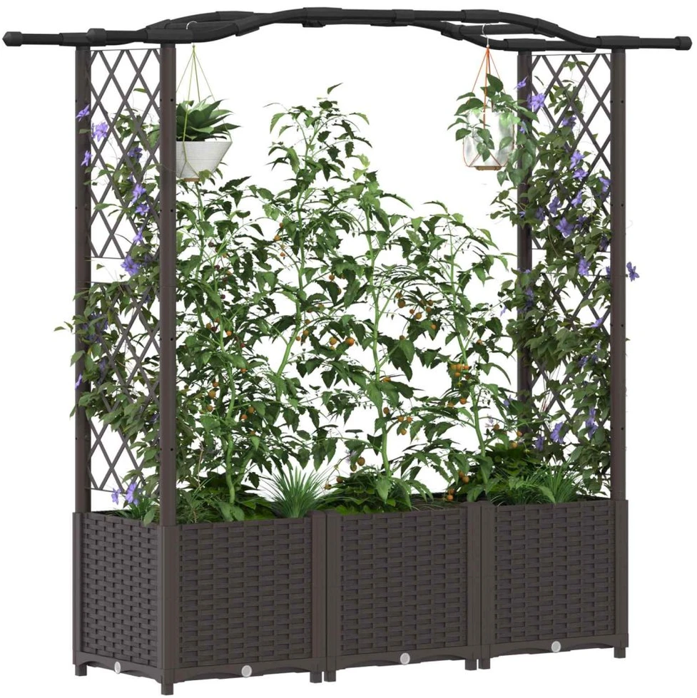 Pakeltas lovas su trelėmis ir stogu Ruda 164 x 40 x 138 cm PP