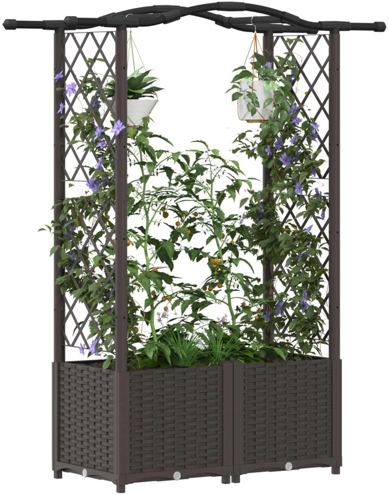 Pakelta lysvė su trelėmis ir stogu Ruda 125 x 40 x 138 cm PP