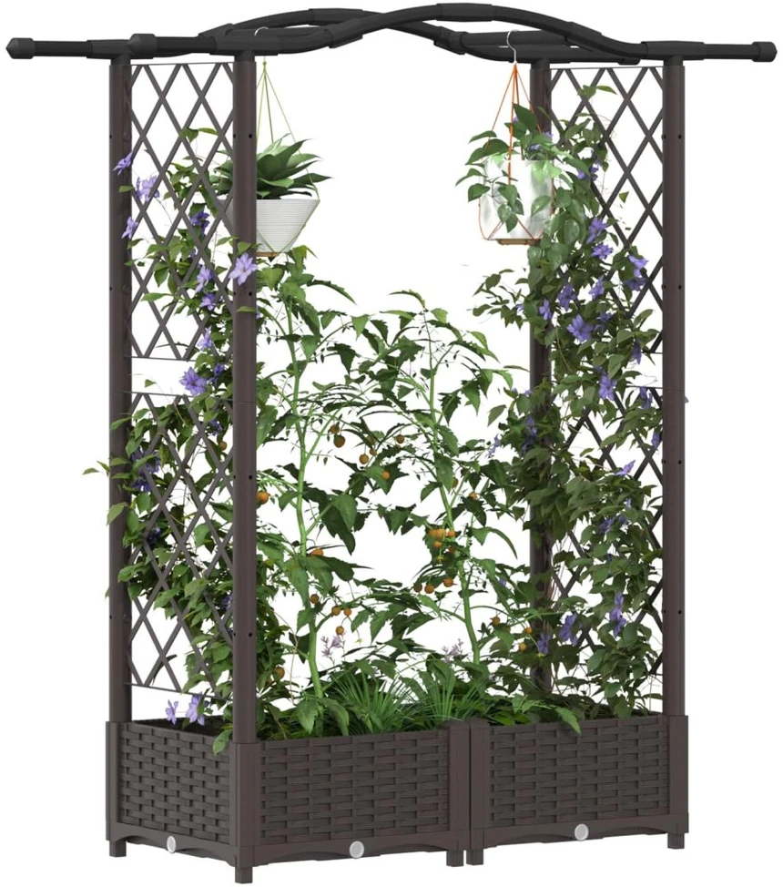 Pakelta lysvė su trelėmis ir stogu Ruda 124 x 40 x 123 cm PP