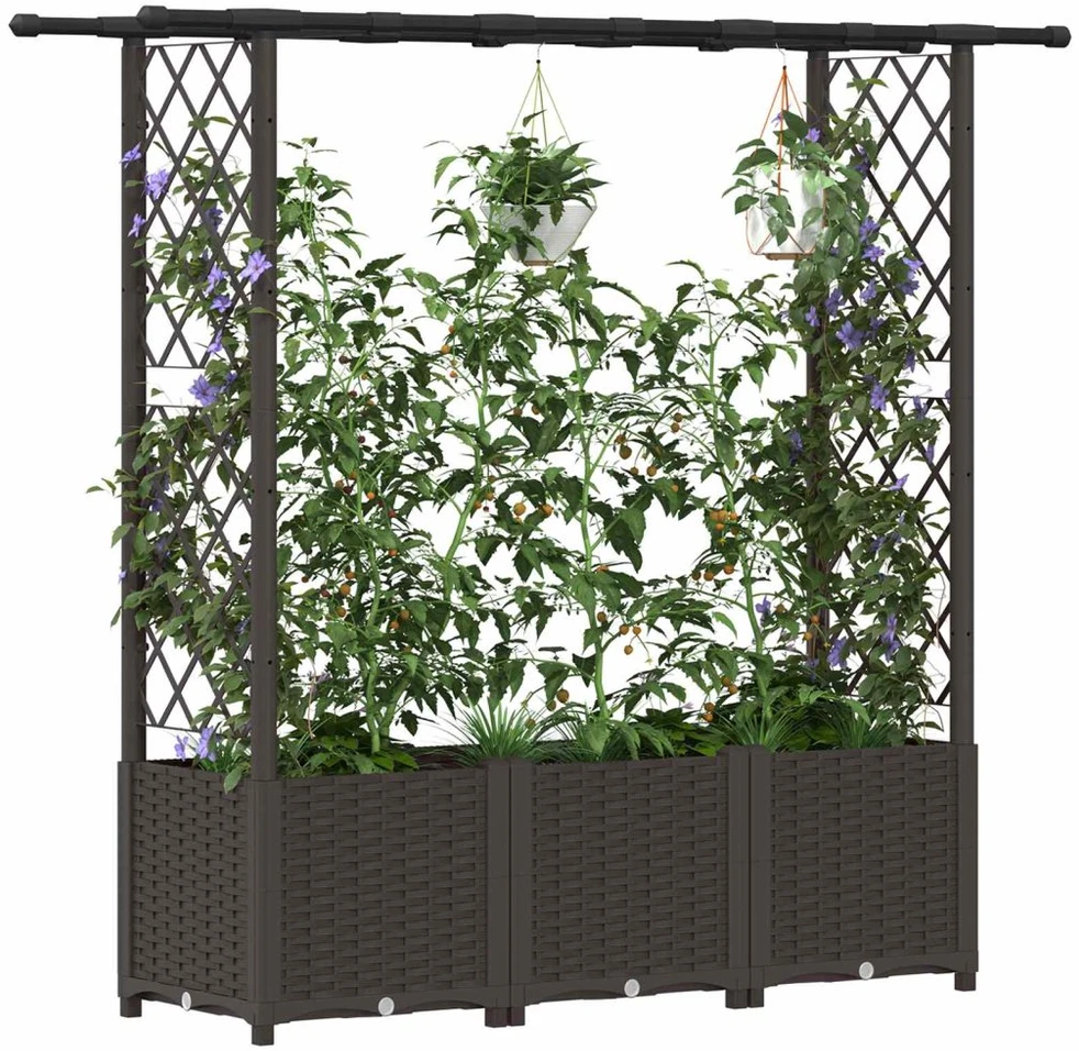 Pakeltas lovas su trelėmis ir stogu Ruda 162,5 x 40 x 136 cm PP