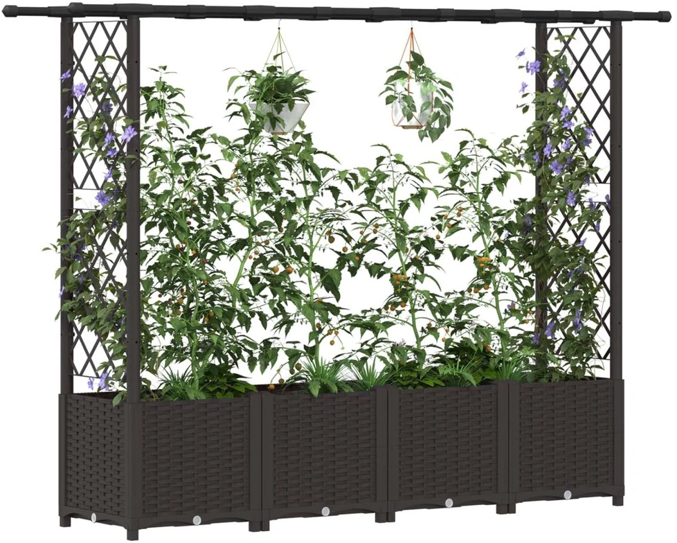 Pakeltas lovas su trelėmis ir stogu Ruda 203 x 40 x 136 cm PP
