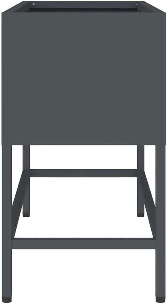 Pakeltas Sodo Vazonas Antracitas 60 x 26 x 45 cm Plienas