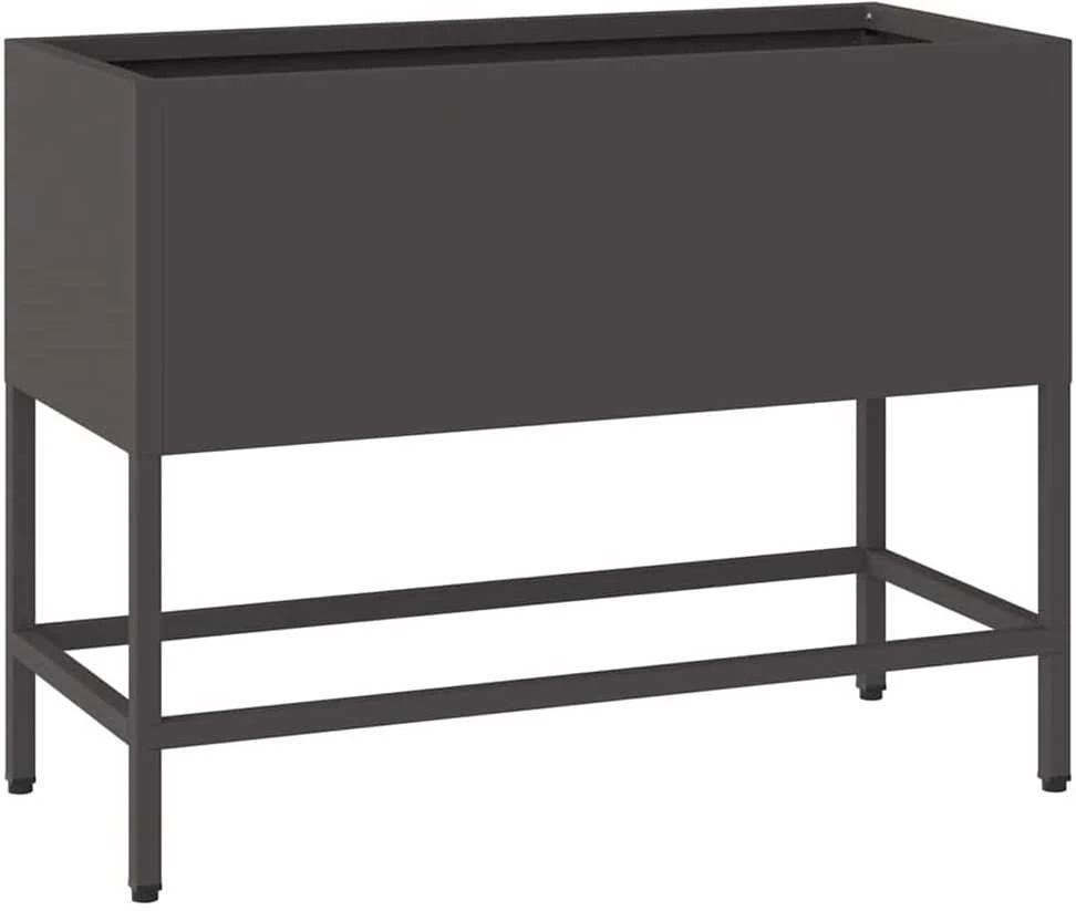 Pakeltas Sodo Vazonas Juoda 60 x 26 x 45 cm Plienas