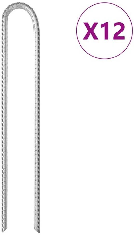 Palapinės kaiščiai, 12vnt., 37cm, skersmuo 10mm, U forma
