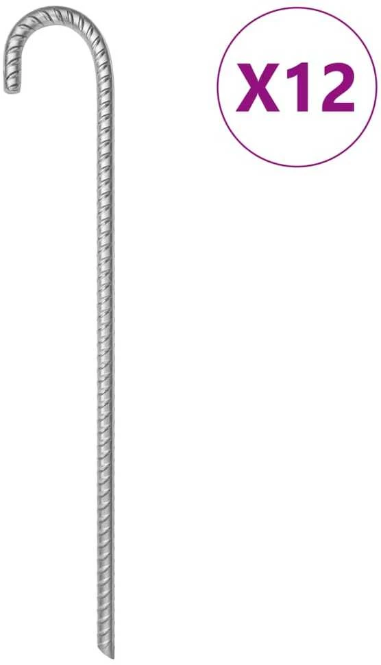 Palapinės kaiščiai, 12vnt., 41,5cm, skersmuo 12mm, plienas