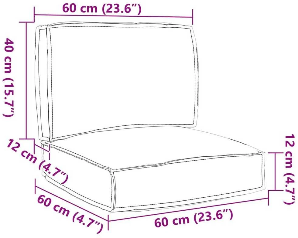 Pallet pagalvių rinkinys 2 pcs Vyno raudona Oksfordo audinys