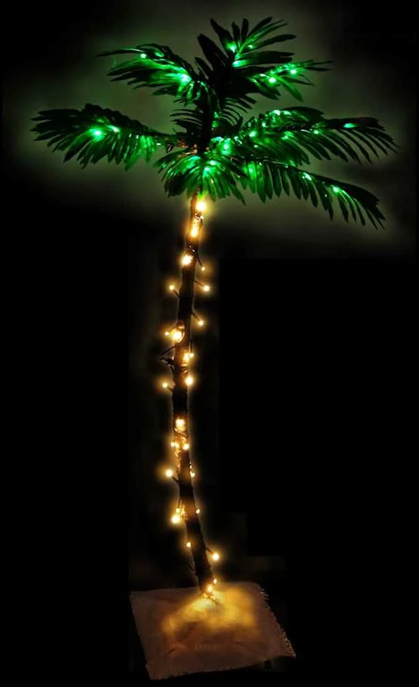 Palmė su 72 šiltomis baltomis LED lemputėmis, 120cm