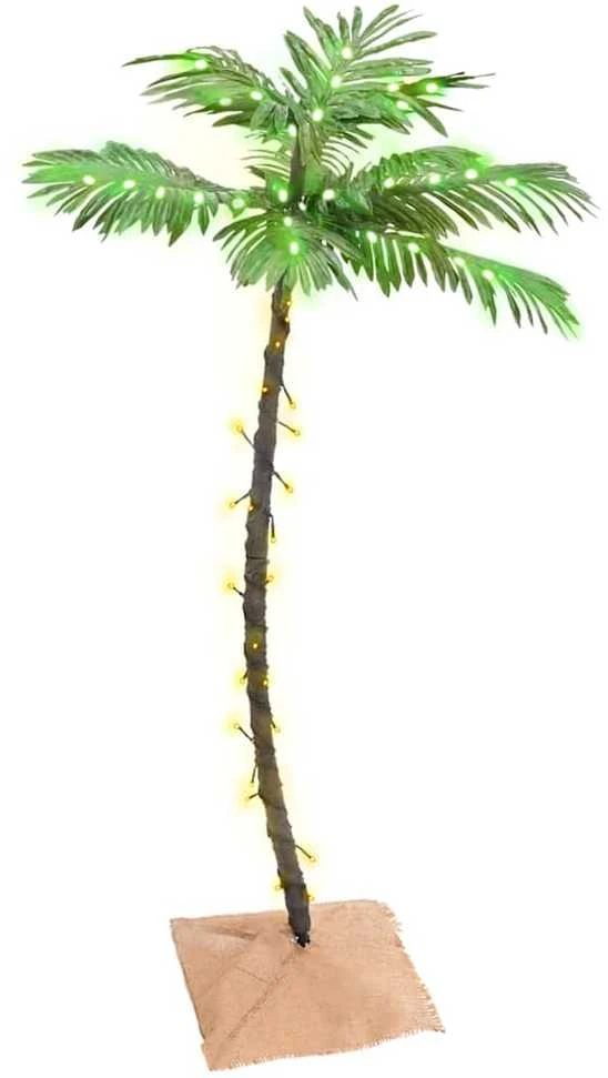 Palmė su 72 šiltomis baltomis LED lemputėmis, 120cm
