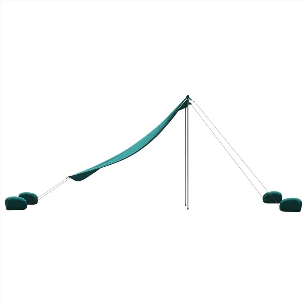 Paplūdimio skliautas su smėlio maišais, žalias, 214x236cm