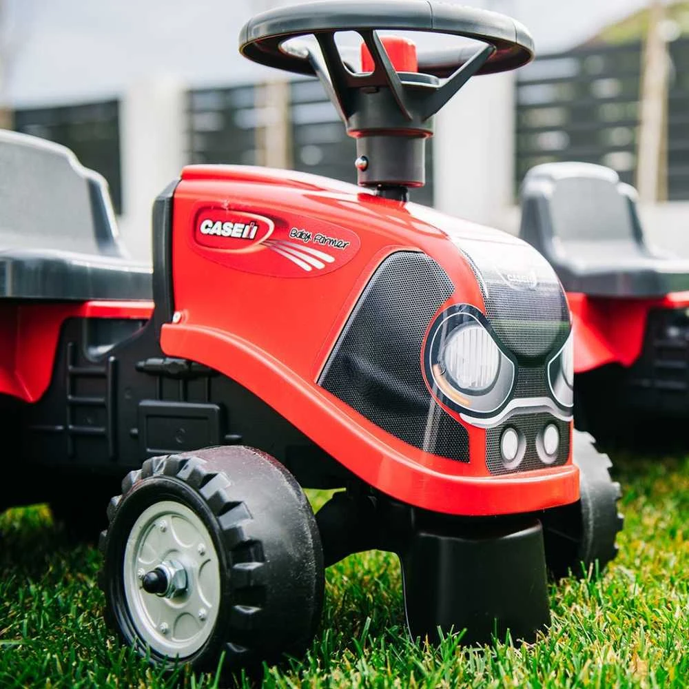 FALK Traktorius Baby CASE IH su Priekaba Raudonas