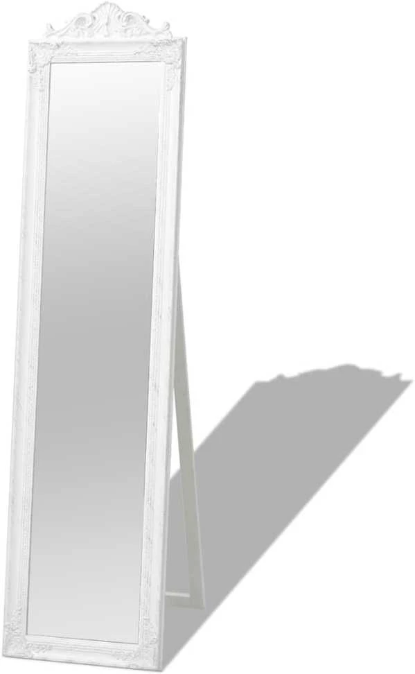 Pastatomas veidrodis, barokinio stiliaus, 160x40 cm, baltas