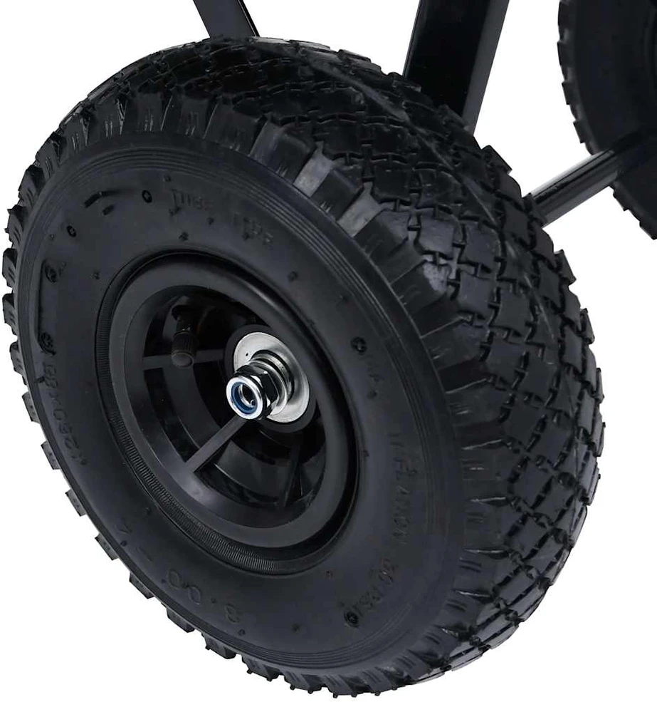 Paverčiamas rankinis sodo vežimėlis, juodos spalvos, 300kg, 75l