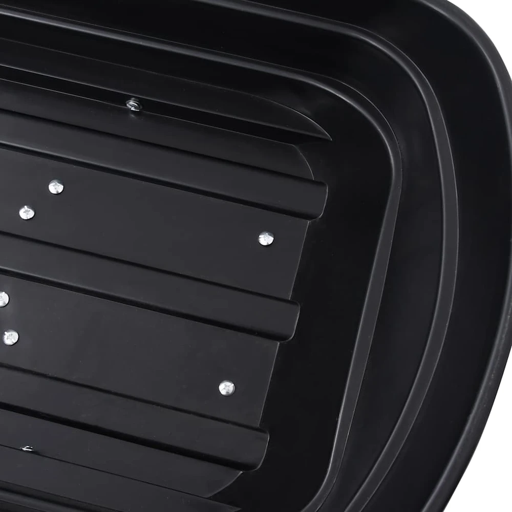 Paverčiamas rankinis sodo vežimėlis, juodos spalvos, 300kg, 75l