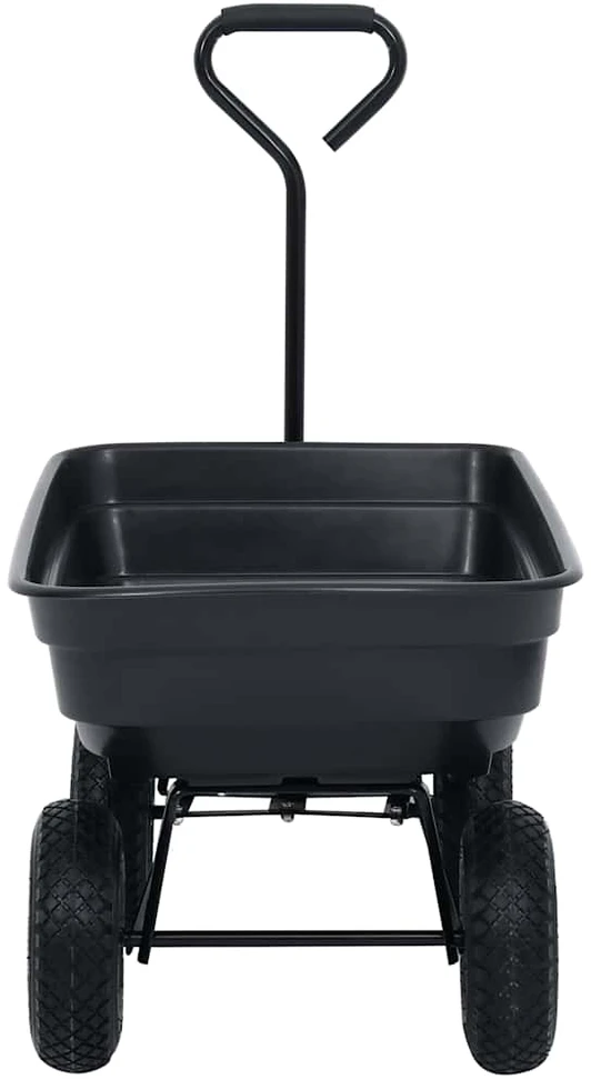 Paverčiamas rankinis sodo vežimėlis, juodos spalvos, 300kg, 75l