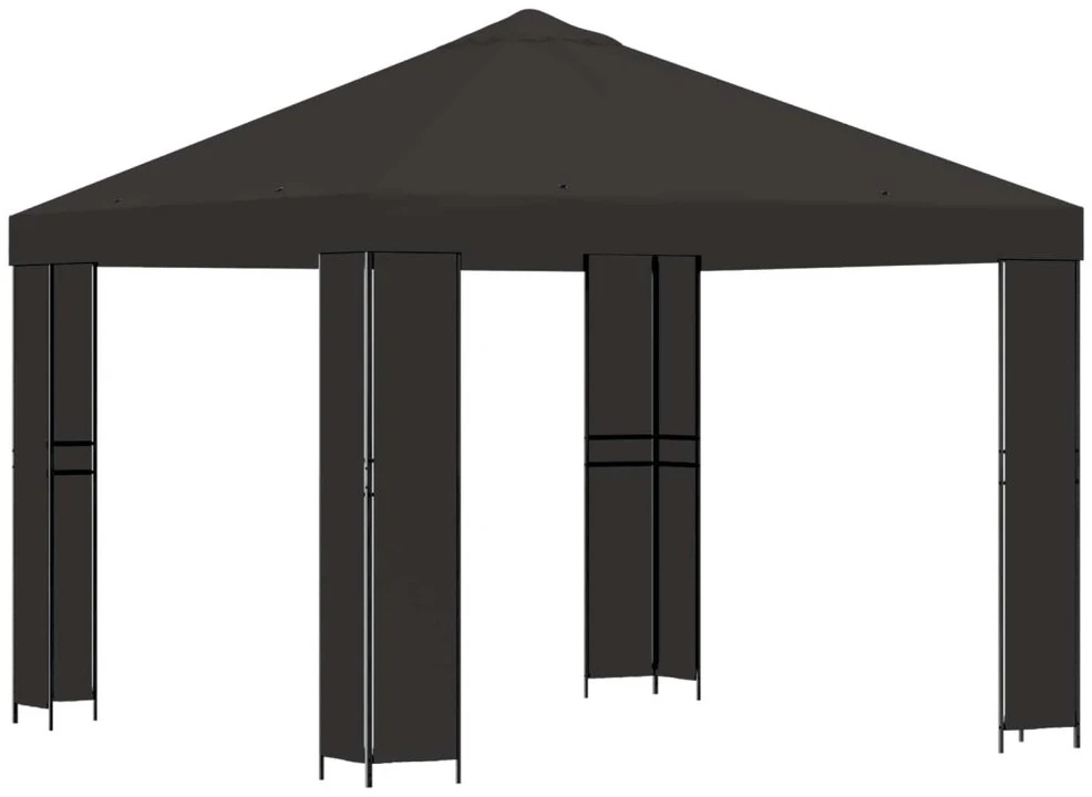 Pavėsinė 3 x 3 m Antracito Poliesteris ir plienas 190 gsm