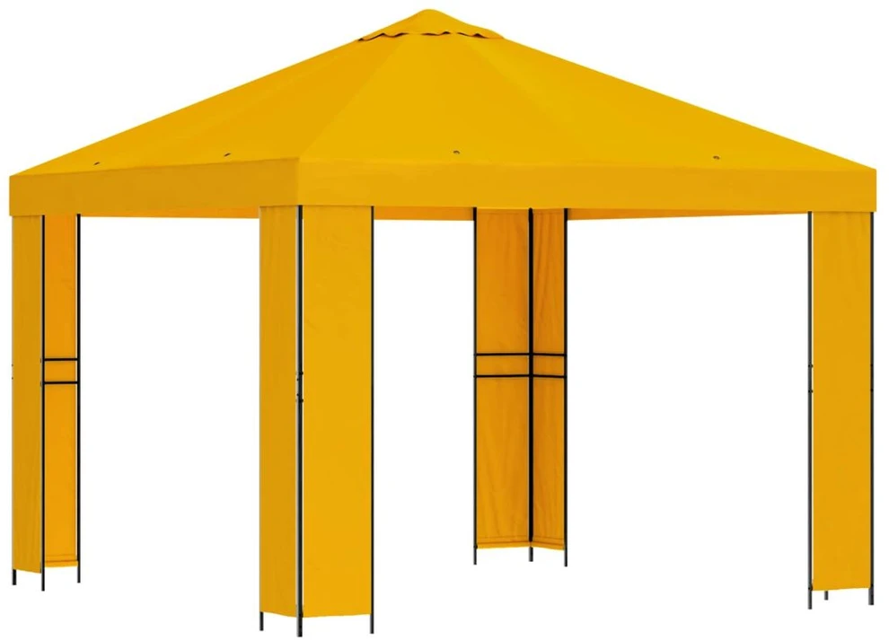 Pavėsinė 3 x 3 m Geltona Poliesteris ir plienas 190 gsm