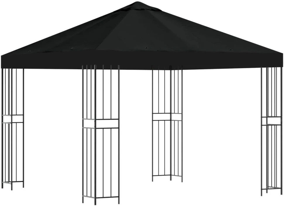 Pavėsinė 3 x 3 m Juoda Poliesteris ir plienas 190 gsm