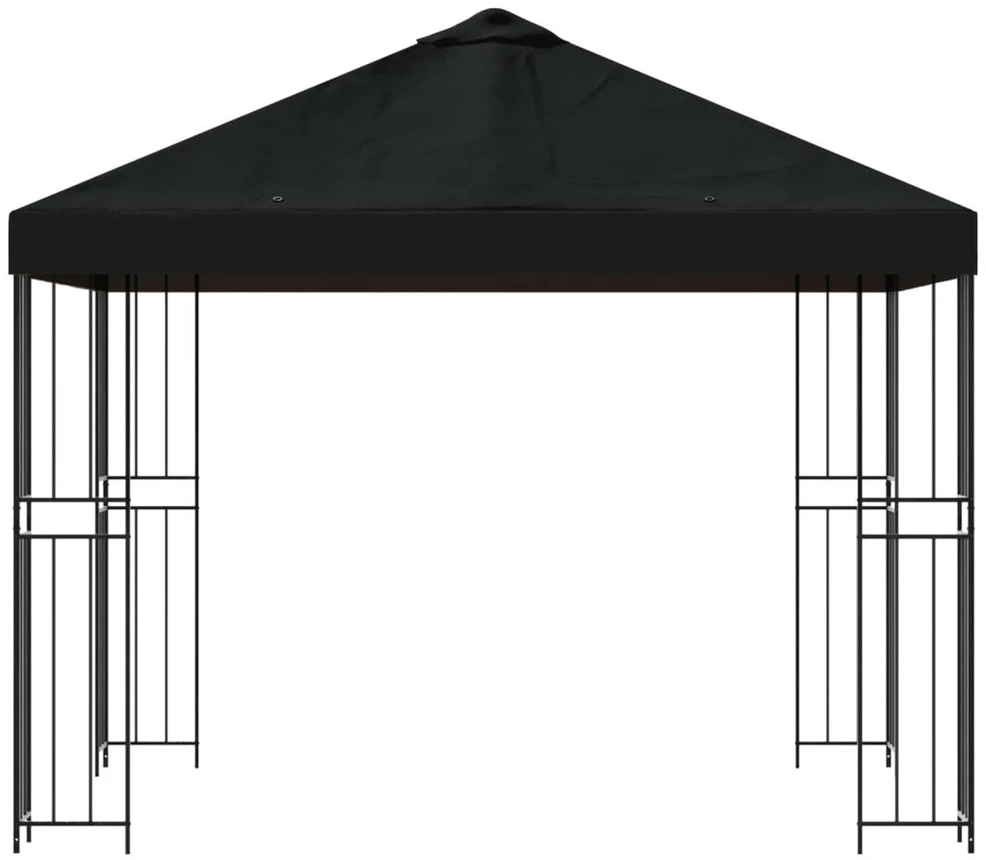Pavėsinė 3 x 3 m Juoda Poliesteris ir plienas 190 gsm