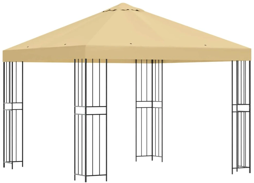 Pavėsinė 3 x 3 m Kreminė Poliesteris ir plienas 190 gsm