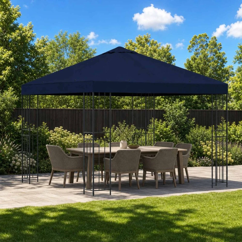 Pavėsinė 3 x 3 m Mėlyna Poliesteris ir plienas 190 gsm