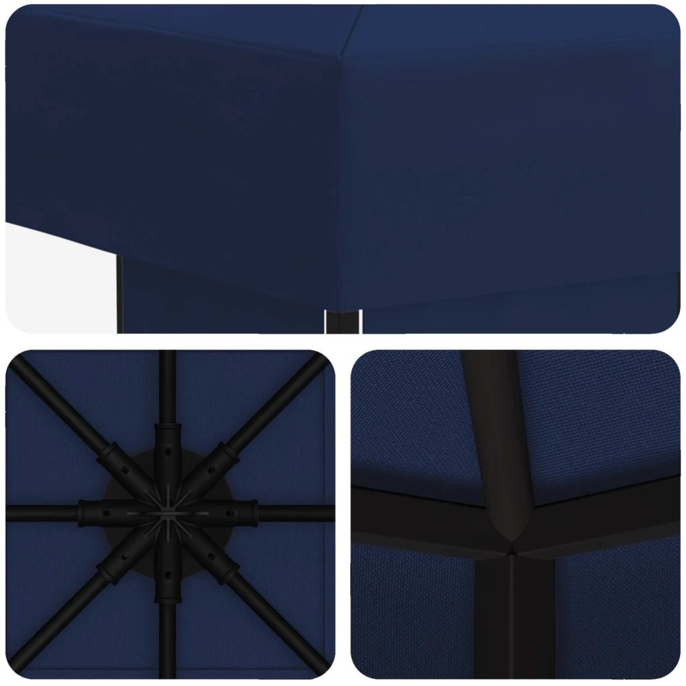 Pavėsinė 3 x 3 m Mėlyna Poliesteris ir plienas 190 gsm