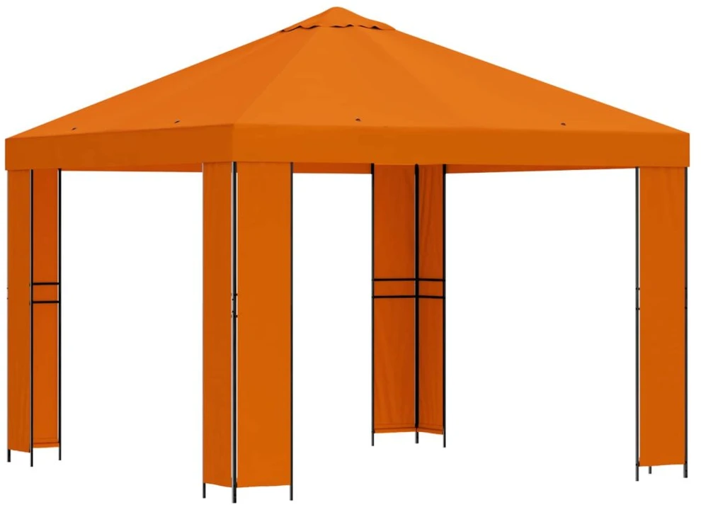 Pavėsinė 3 x 3 m Oranžinė Poliesteris ir plienas 190 gsm
