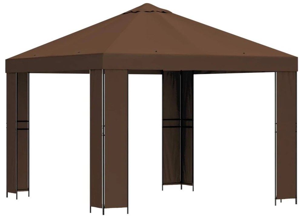 Pavėsinė 3 x 3 m Ruda Poliesteris ir plienas 190 gsm