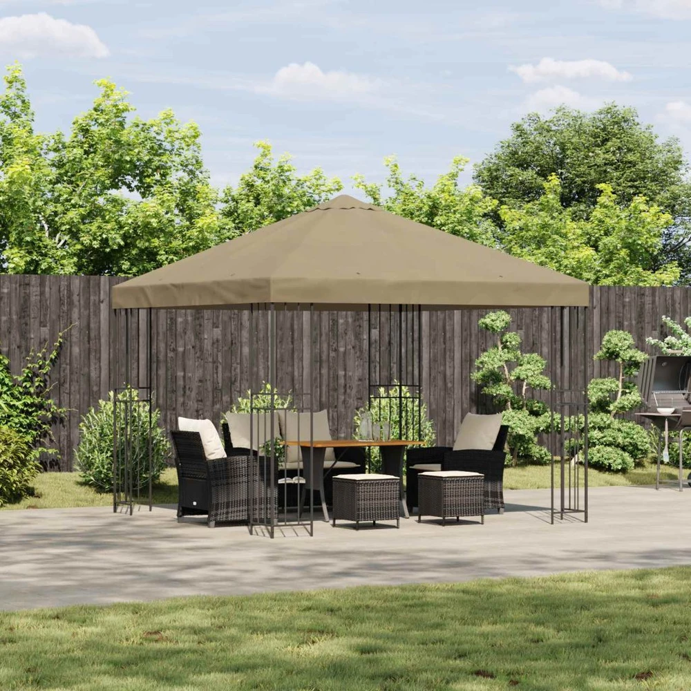 Pavėsinė 3 x 3 m Smėlio Poliesteris ir plienas 190 gsm