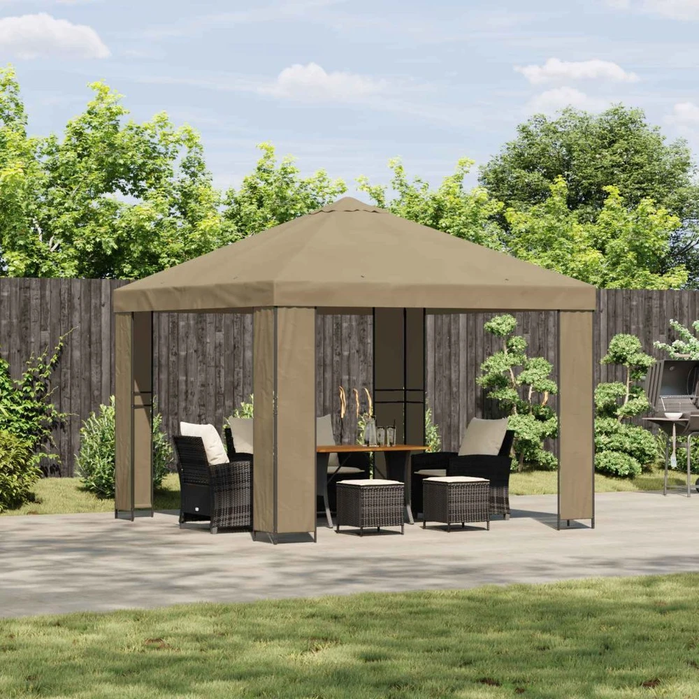 Pavėsinė 3 x 3 m Smėlio Poliesteris ir plienas 190 gsm