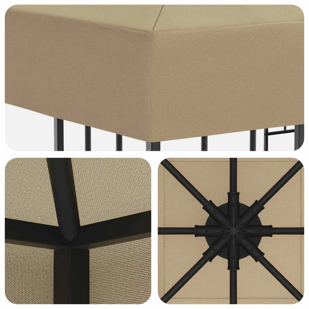 Pavėsinė 3 x 3 m Smėlio Poliesteris ir plienas 190 gsm