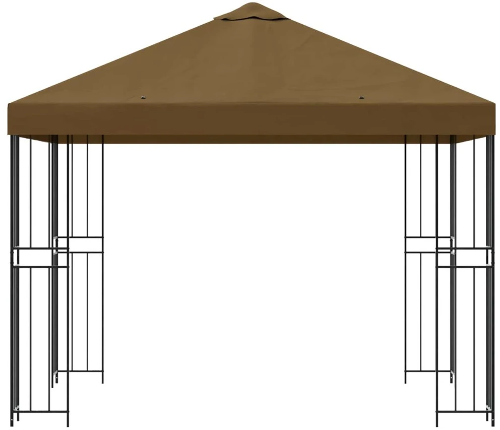 Pavėsinė 3 x 3 m Taupe Poliesteris ir plienas 190 gsm