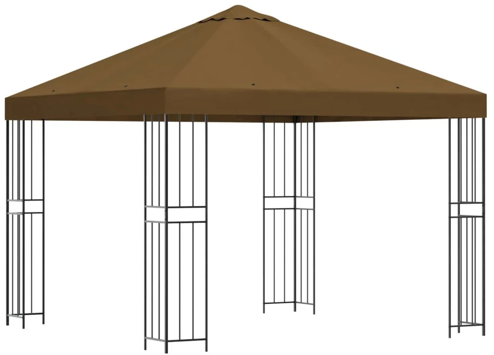 Pavėsinė 3 x 3 m Taupe Poliesteris ir plienas 190 gsm