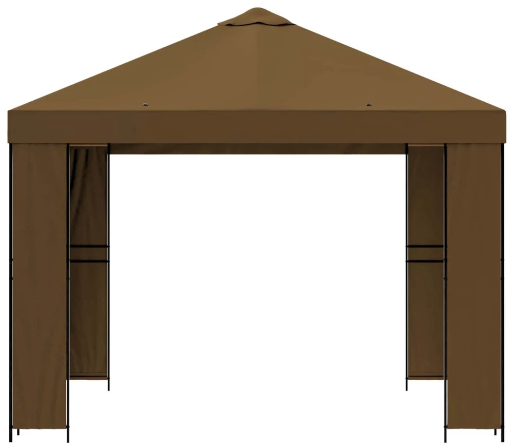 Pavėsinė 3 x 3 m Taupe Poliesteris ir plienas 190 gsm