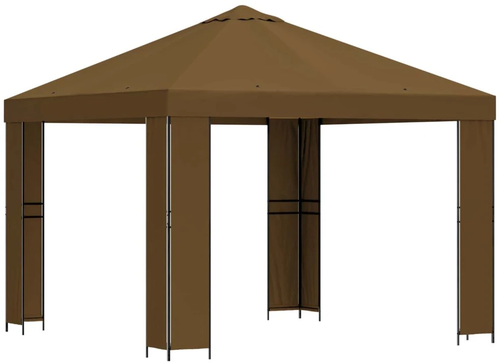 Pavėsinė 3 x 3 m Taupe Poliesteris ir plienas 190 gsm