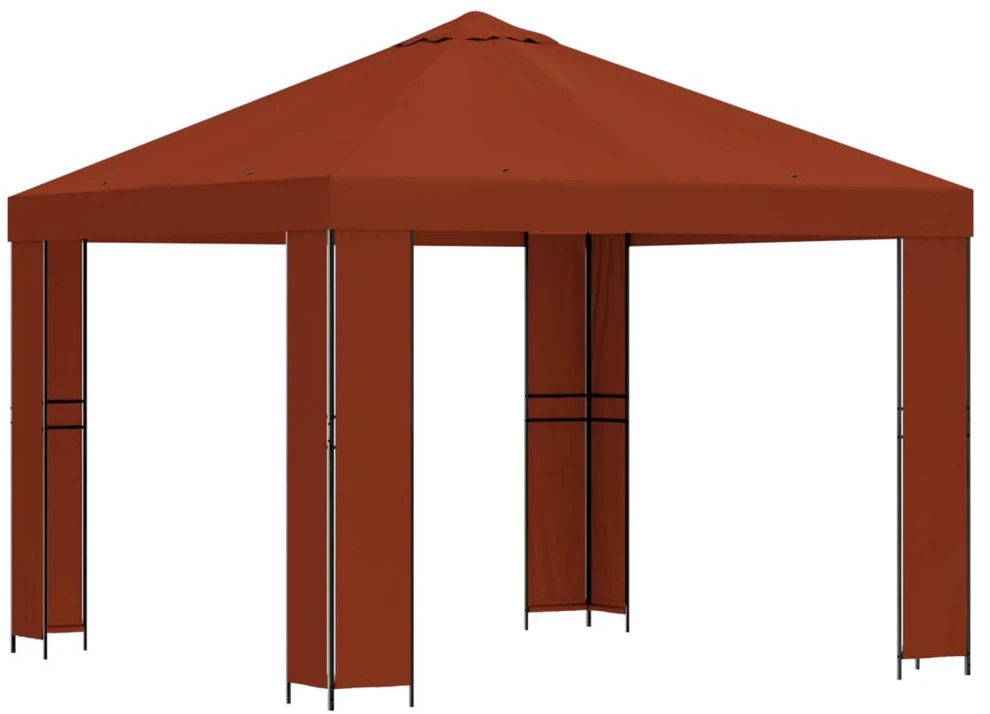 Pavėsinė 3 x 3 m Terakotos Poliesteris ir plienas 190 gsm