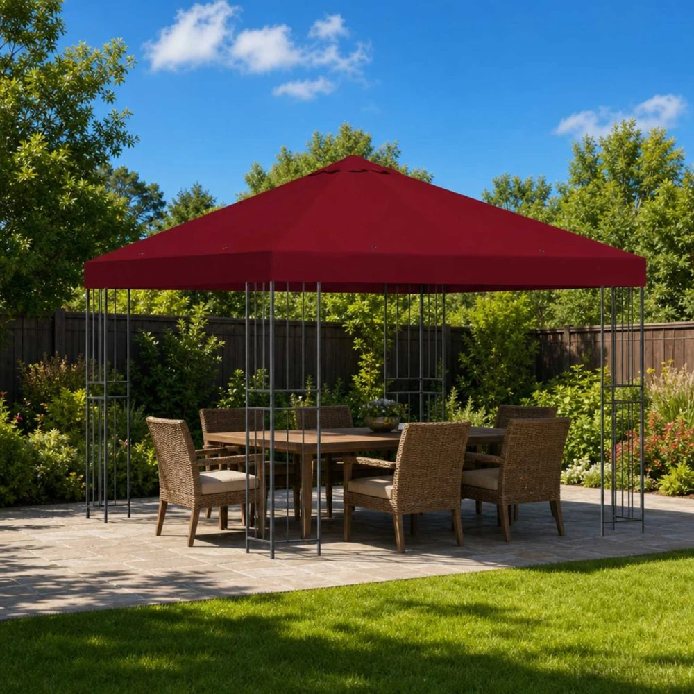 Pavėsinė 3 x 3 m Vyšninė Poliesteris ir plienas 190 gsm