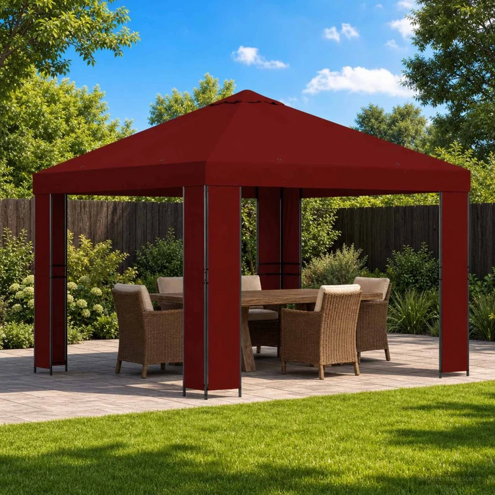 Pavėsinė 3 x 3 m Vyšninė Poliesteris ir plienas 190 gsm