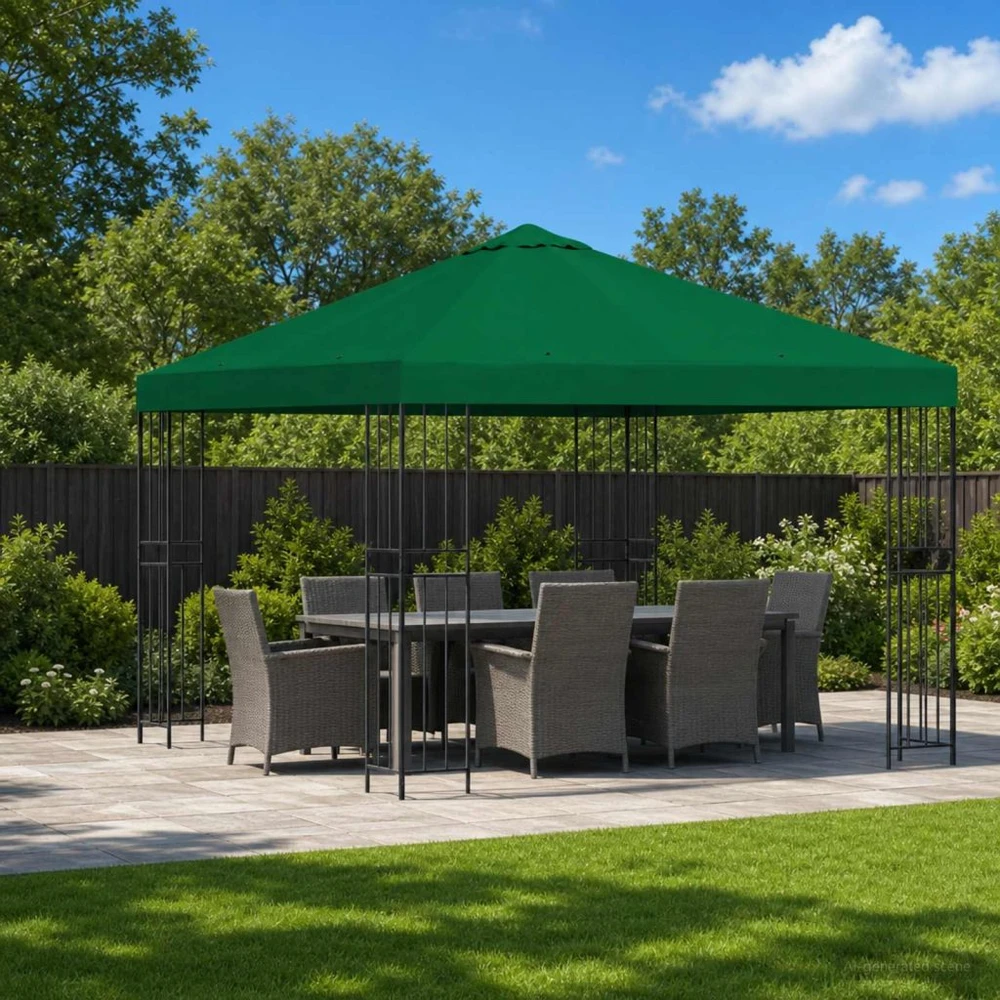 Pavėsinė 3 x 3 m Žalia Poliesteris ir plienas 190 gsm