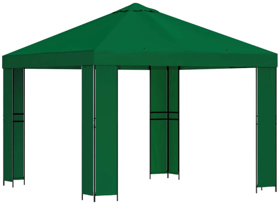 Pavėsinė 3 x 3 m Žalia Poliesteris ir plienas 190 gsm