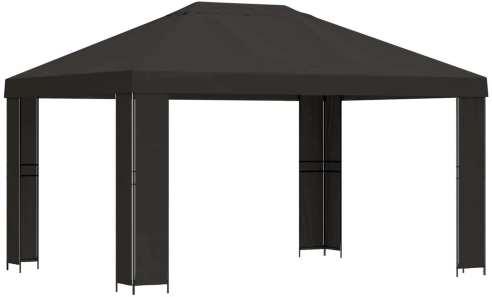 Pavėsinė 4 × 3 m Antracito Poliesteris ir plienas 190 gsm