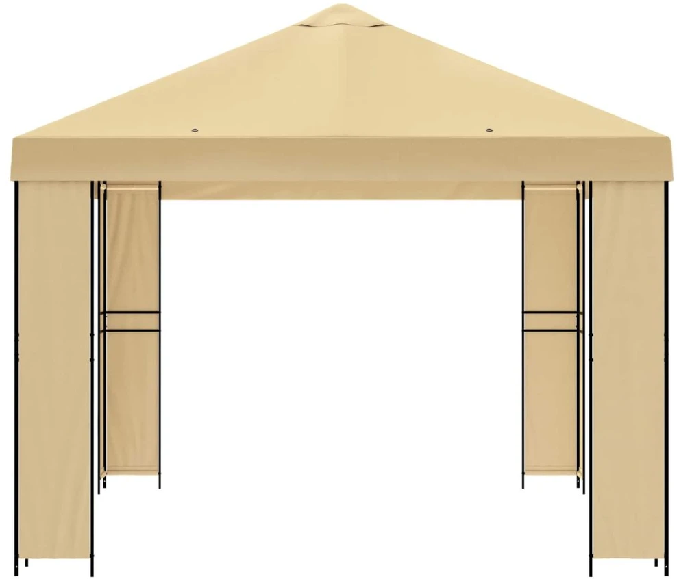 Pavėsinė 4 × 3 m Kreminė Poliesteris ir plienas 190 gsm