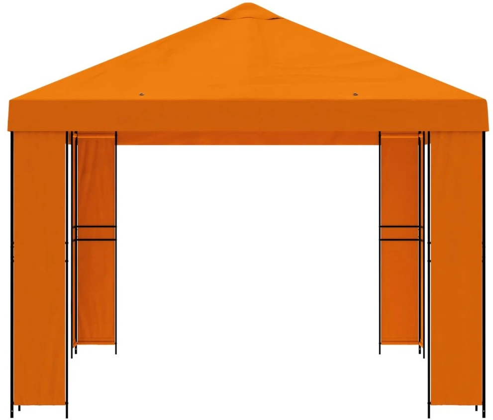Pavėsinė 4 × 3 m Oranžinė Poliesteris ir plienas 190 gsm