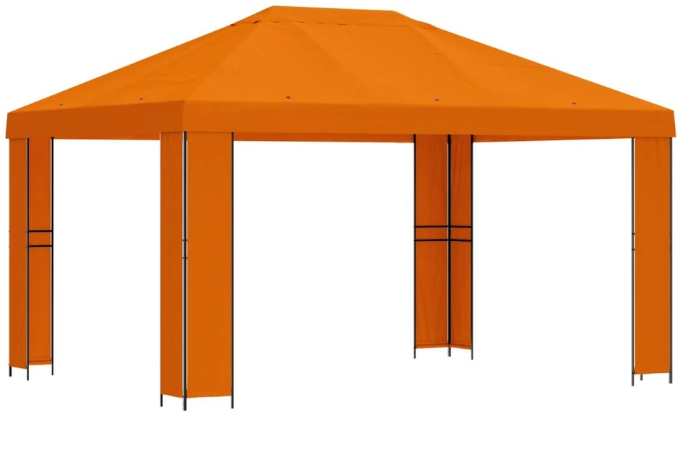 Pavėsinė 4 × 3 m Oranžinė Poliesteris ir plienas 190 gsm