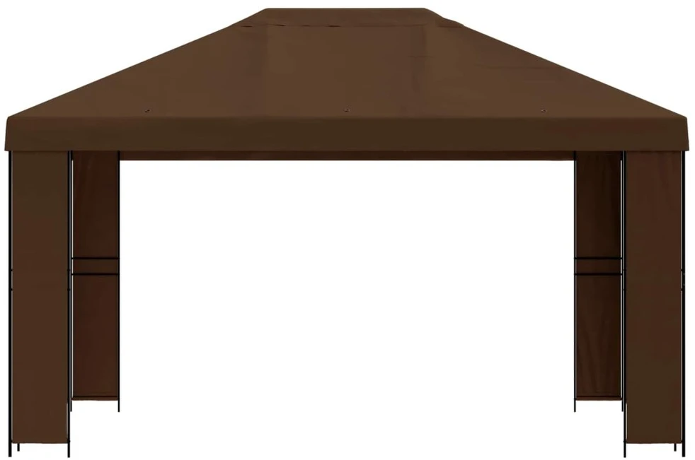 Pavėsinė 4 × 3 m Ruda Poliesteris ir plienas 190 gsm