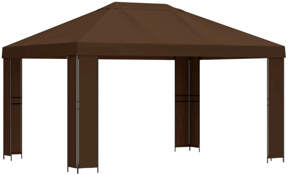 Pavėsinė 4 × 3 m Ruda Poliesteris ir plienas 190 gsm