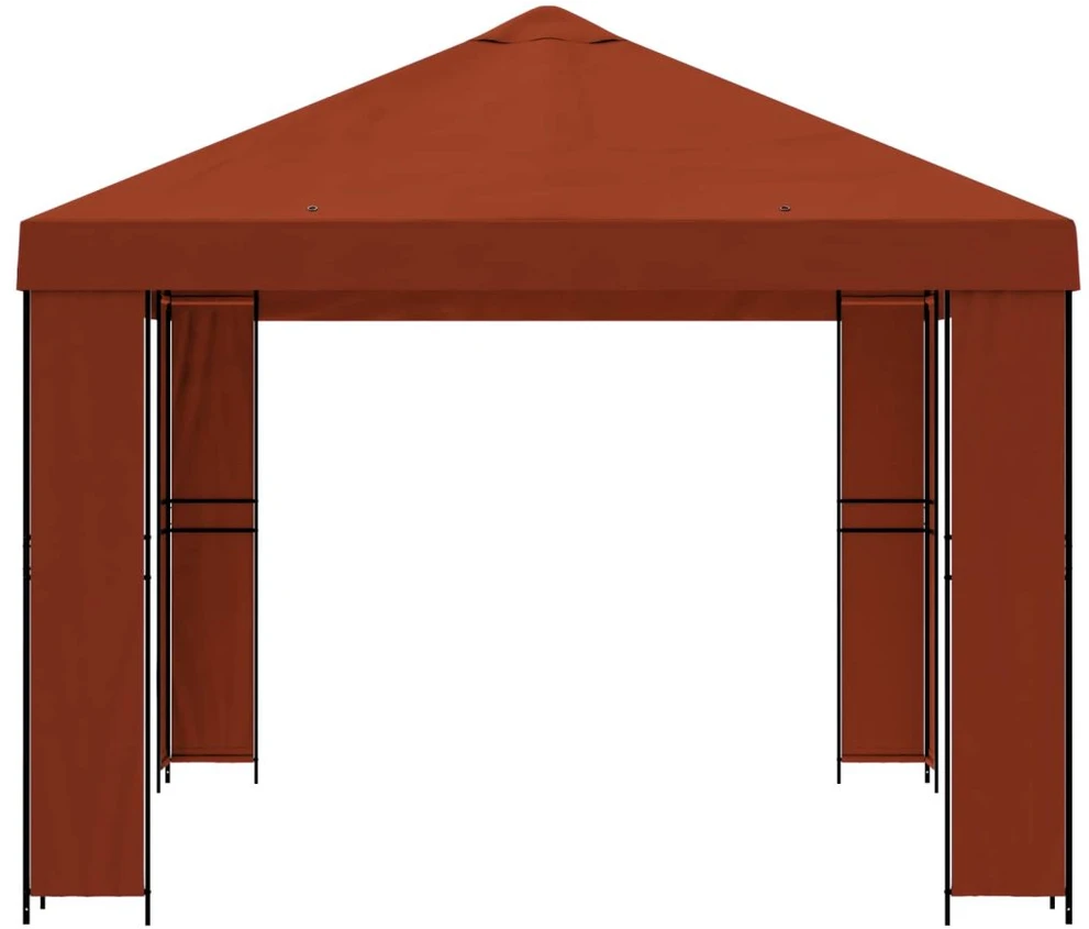 Pavėsinė 4 × 3 m Terakotos Poliesteris ir plienas 190 gsm
