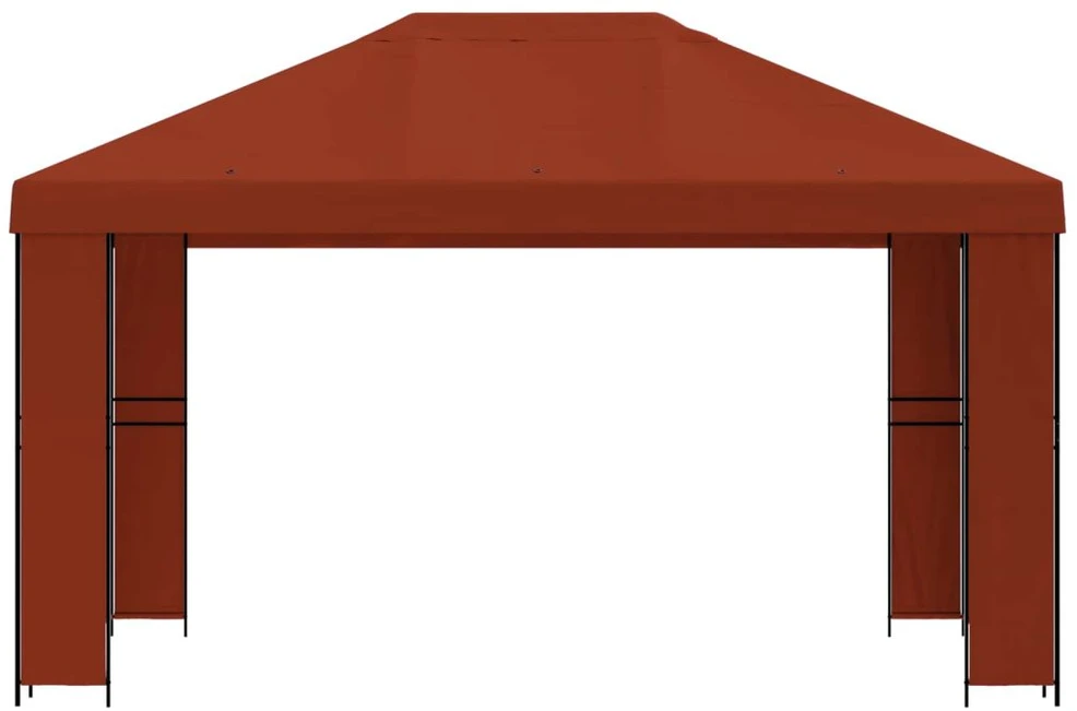 Pavėsinė 4 × 3 m Terakotos Poliesteris ir plienas 190 gsm